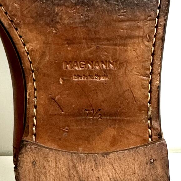 VERY GOOD Magnanni Brown Oxford Cap Toe Bal Made in Spain UK 7.5 / US 8 - Picture 8 of 11